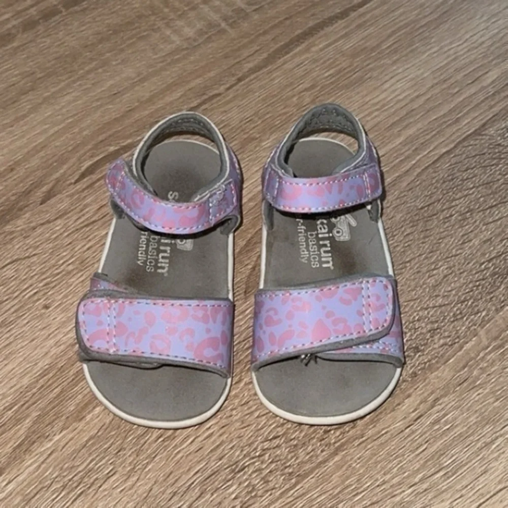 See Kai Run Logan Pink & Purple Cheetah Toddler‎ Girl Sandals